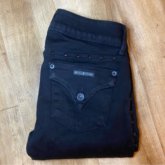 Hudson Collin Skinny Studded Mid Rise Black Skinny Jeans Size 27 - Picture 7 of 15